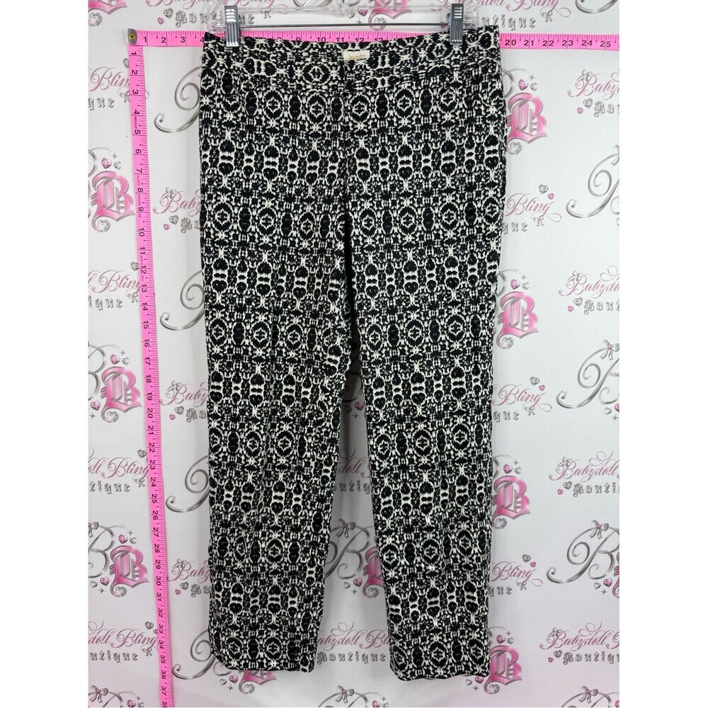Laundry By Shelli Segal pants Aztec Black and White Geometric Print Pants